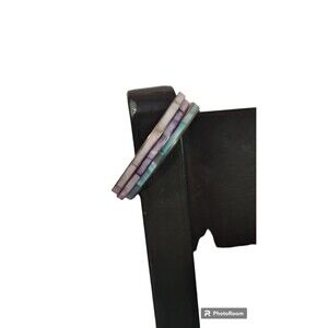 Pearlesque enamel metal bracelets set of 3‎